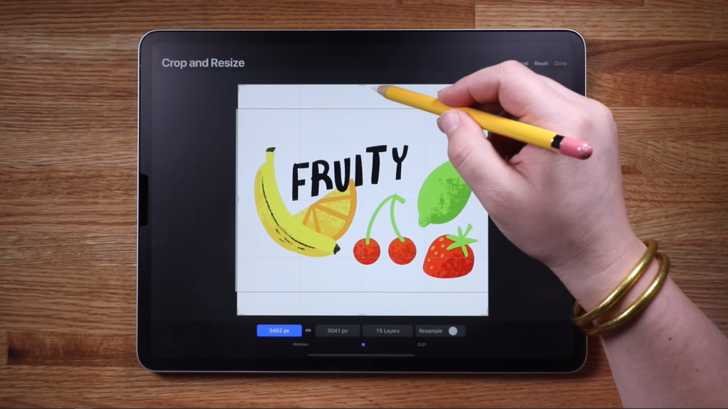 procreate crop and resize
