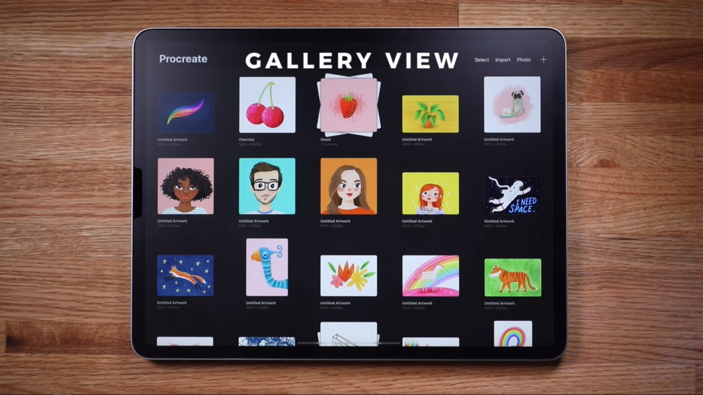 procreate gallery view