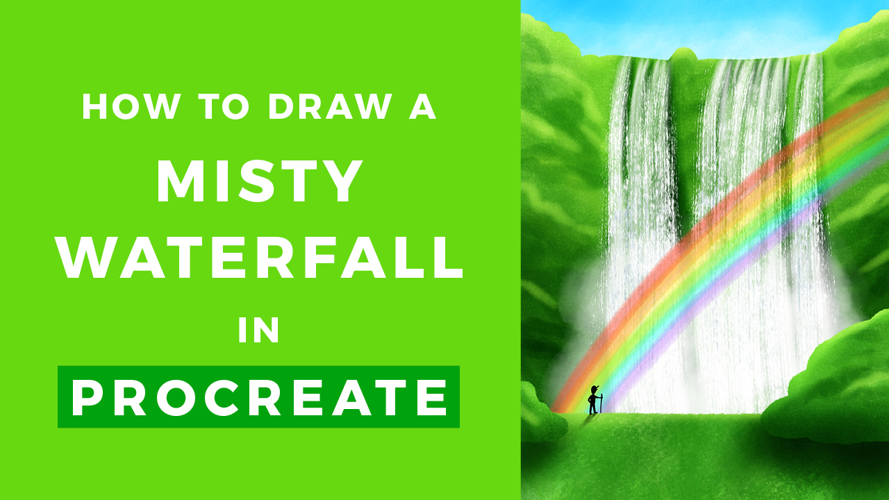 how to draw waterfalls step by step