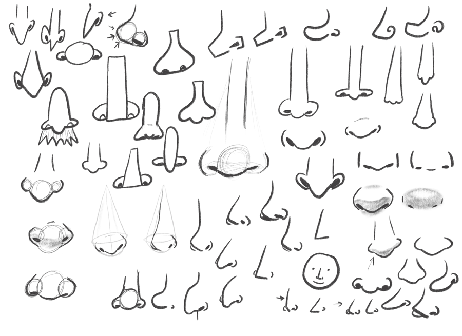 drawing different nose shapes