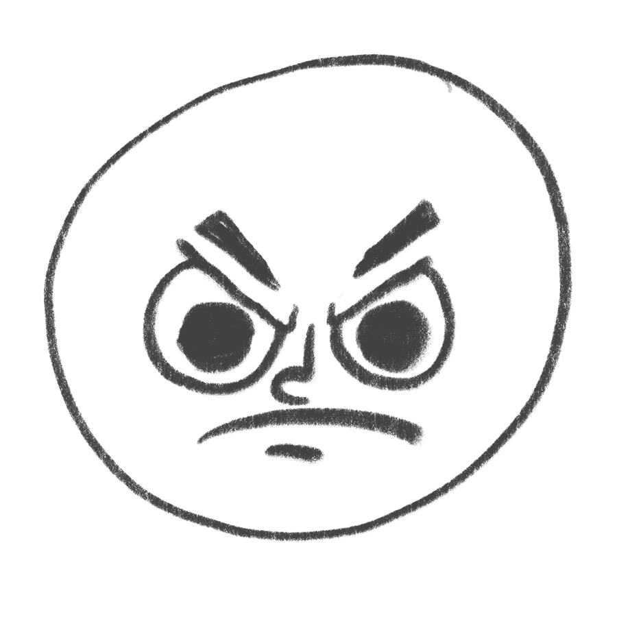 angry human face drawing cartoon - Clip Art Library