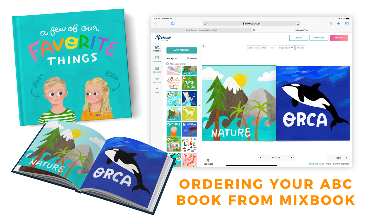 Ordering your ABC Book with Mixbook Bardot Brush