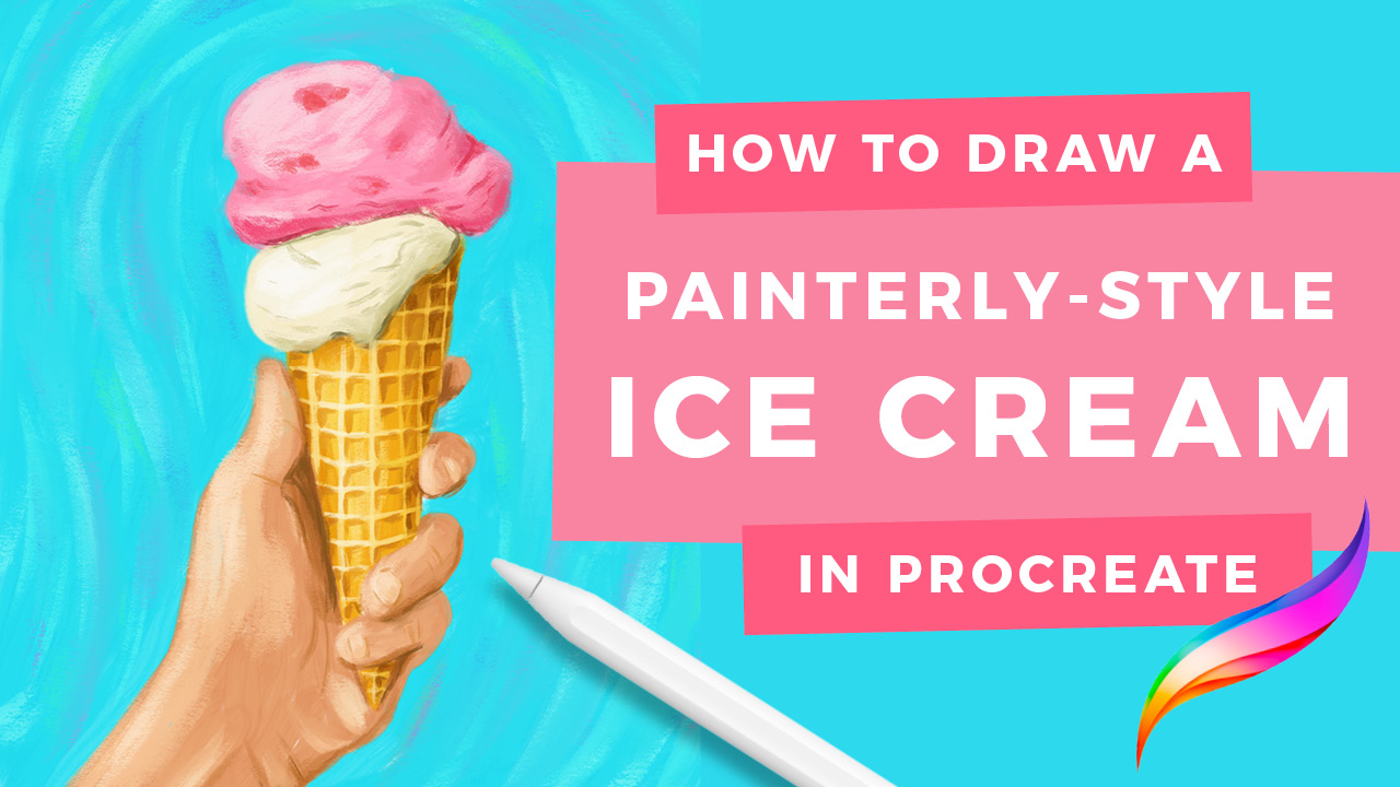 How To Draw An Ice Cream Cone In A Painterly Style Stay Home And Draw Bardot Brush