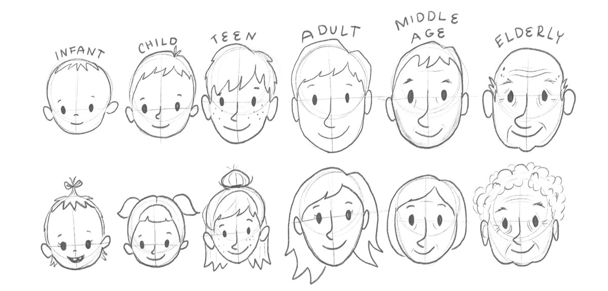How to Draw a Character at Different Ages • Bardot Brush