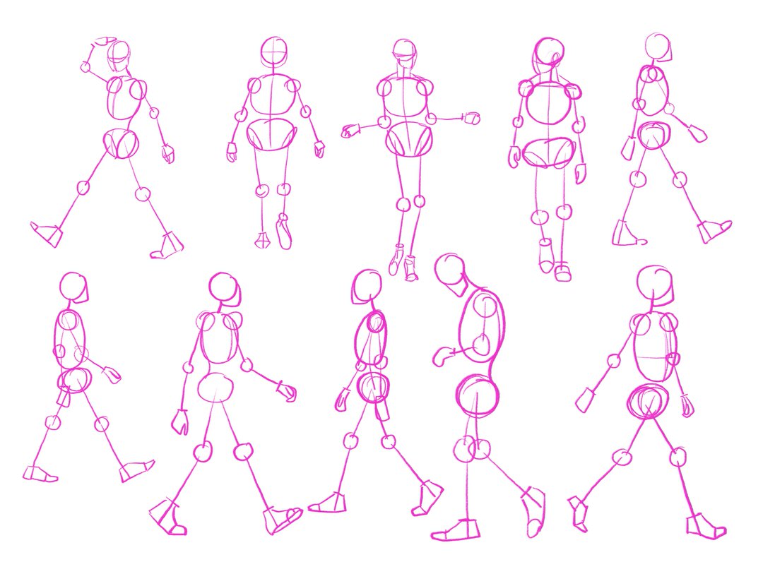 Day 25 How To Draw A Walking Pose Bardot Brush