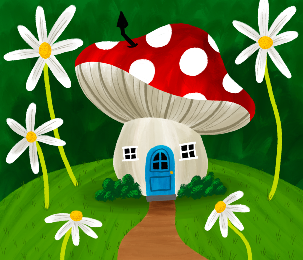 How to Draw a Cute Mushroom House in Procreate • Bardot Brush