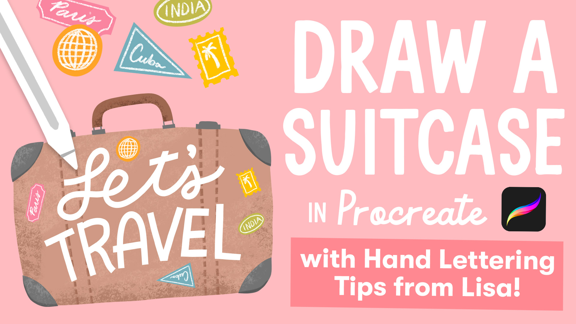 Draw a Suitcase with Procreate Hand Lettering Tips! • Bardot Brush